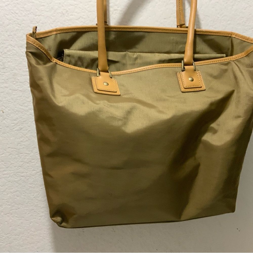HARTMANN CANVAS LEATHER TRIM LARGE TOTE TRAVEL BAG